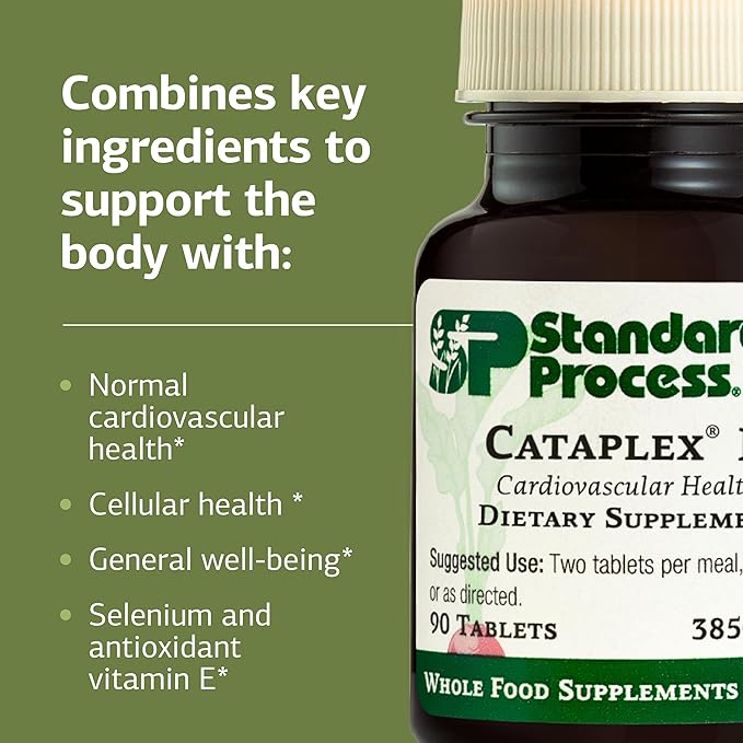 Standard Process Cataplex E2 - Vitamin E & Selenium Supplement for Cardiovascular & Cellular Health - Antioxidant Support for Heart Health - Non-Dairy & Non-Soy - 90 Tablets