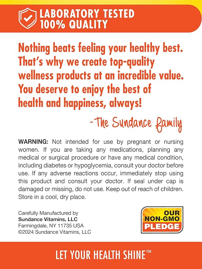 Sundance Chromium Picolinate 1000mcg | 60 Tablets | Vegetarian, Non-GMO & Gluten Free Supplement