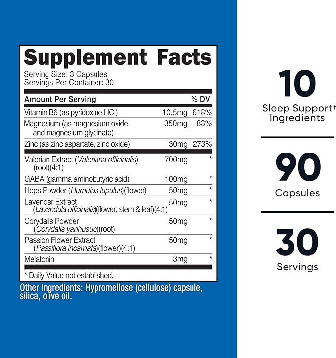 Nutricost Sleep Aid Complex (1330mg Serving) (90 Caps) (2 Pack)