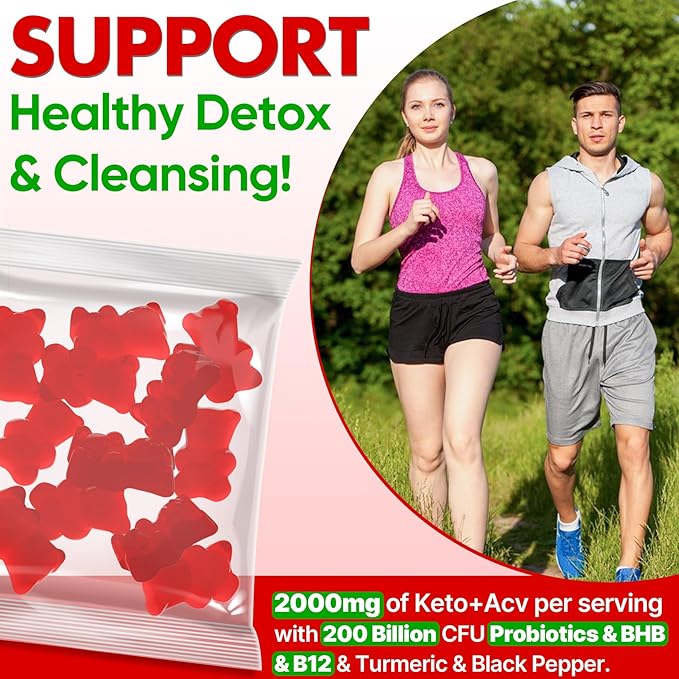 Apple Cider Vinegar Gummies, Advanced ACV Gummy with Probiotics, BHB, B12 and Keto Support - Keto Acv Gummies for Detox, Metabolism, Digestion, Gut & Immune Health - Sugar Free, Vegan, 180 Counts