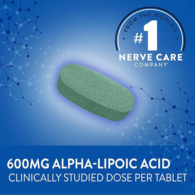 Nervive Nerve Relief, Reduces Occasional Nerve Discomfort in as Little as 7 Days, Stabbing/Pins and Needles, Burning in Hands and Feet*†, Alpha Lipoic Acid, B Vitamins, Turmeric, Ginger, 30 Tablets