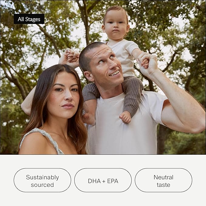 Needed. Prenatal Omega-3 - High Potency Dose of Sustainably Sourced Fish Oil, 1000mg DHA, 1000mg EPA, Encased in a Gelatin-Free, Plant-Based Softgel Shell