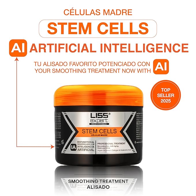 Liss Expert Stem Cells Smoothing Treatment 8.45 oz (ONE shoulder length app) and Magic AI Mask, 8.45 oz Set Hyaluronic Acid, Collagen, Argan Oil, Keratin and Stem Cells for after care SET (3, 8.45)