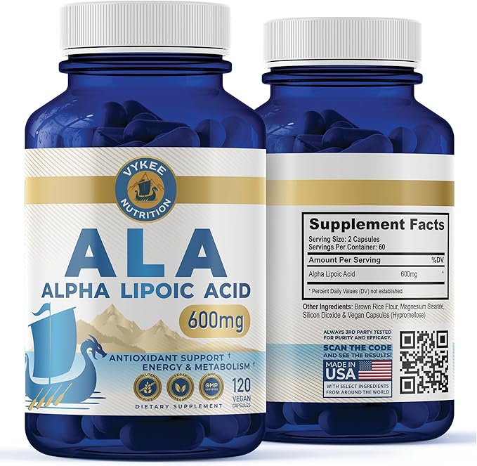 Alpha Lipoic Acid 600mg – Advanced Antioxidant Support | Cellular Energy, Metabolic Function & Longevity | Vegan, Clean Formula | 3rd Party Tested