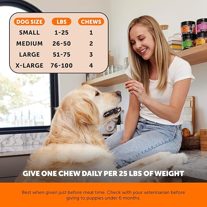 Senior Hemp Hip & Joint Support, Hemp for Dogs, Mobility Support for Senior Dogs, Glucosamine, Collagen, MSM, Green Lipped Mussel, Helps Discomfort (Peanut Butter, 90)