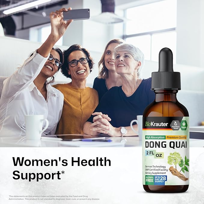 BIO KRAUTER Dong Quai Tincture - Angelica Root Liquid Extract - Women’s Health Support - Alcohol and Sugar Free Angelica Tincture - Vegan Dong Quai Drops 2 Fl.Oz.