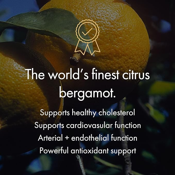 NAOMI Italian Citrus Bergamot 500mg Award-Winning Cardiologist Dvlpd to Support Healthy Cholesterol & Triglyceride Levels Already in Normal Range, w/ 7 Key Polyphenols, Bergamot, VIT C, 30-Day Supply