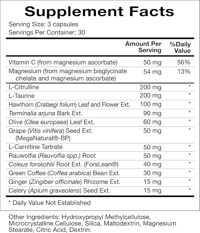 Natura Health Products Cardio Tonic-BP Supplement - Strengthens & Regulates The Cardiovascular System* - Featuring L-Citrulline, Hawthorn Leaf and Flower, Arjuna, & MegaNatural®-BP (90 Capsules)