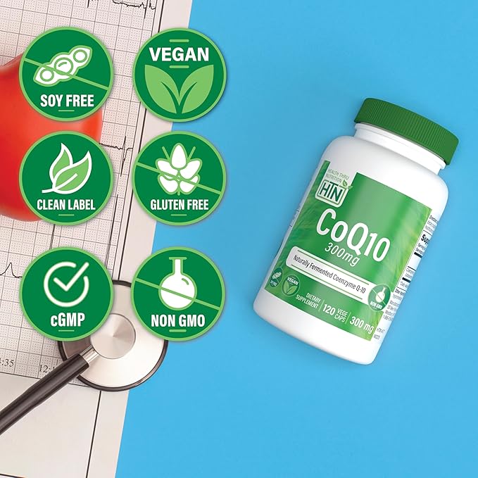 Health Thru Nutrition CoQ-10 300mg - 120 Capsules | High-Potency Ubiquinone Coenzyme Q10 | Supports Cellular Energy & Antioxidant Protection | Non-GMO, Soy-Free, Vegan, Gluten-Free