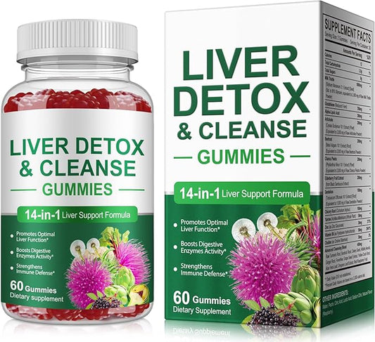 Gummy Milk Thistle, Liver Support Supplement, Immunity & Overall Health, for Your Liver Cleanse Detox & Repair, Promotes Optimal Liver Function, Glutathione, with Alpha Lipoic Acid, 60 Count