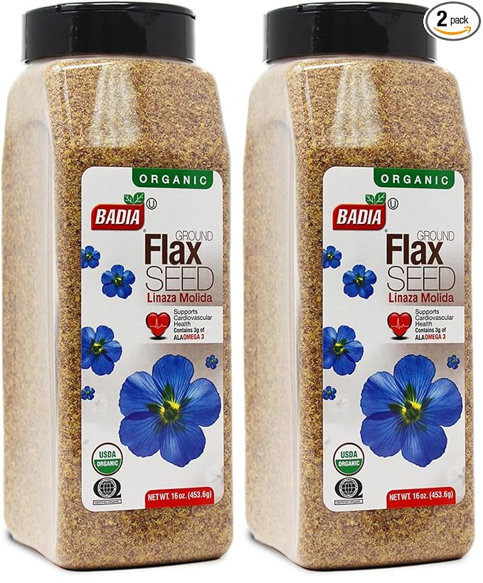 Badia Organic Flax Seed, Ground, 16-Ounce (Pack of 2)