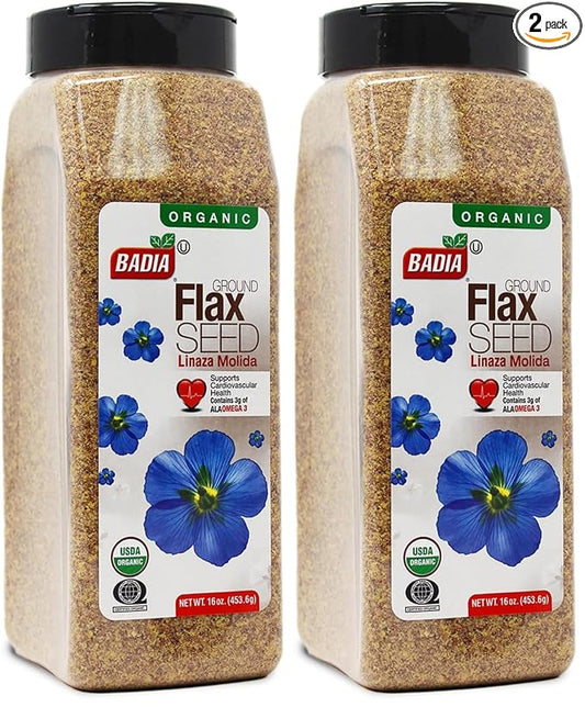Badia Organic Flax Seed, Ground, 16-Ounce (Pack of 2)