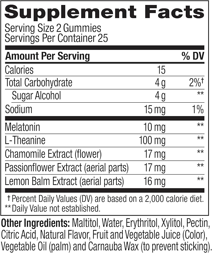 OLLY Max Strength Sleep Gummy, 10mg Melatonin, L-Theanine, Chamomile, Lemon Balm, Sugar Free, Vegetarian Sleep Aid, Strawberry - 70 Count