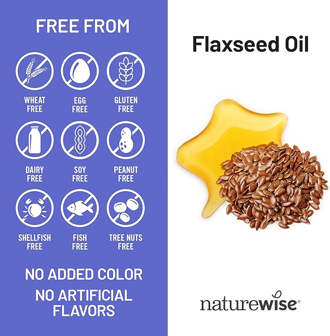 NatureWise Flaxseed Oil 1000 mg, Fish Free Omega 3 with 580 mg ALA, Dietary Supplement for Immune Health Support - Organic, Cold Pressed, Non-GMO - 120 Softgels[120-Day Supply]
