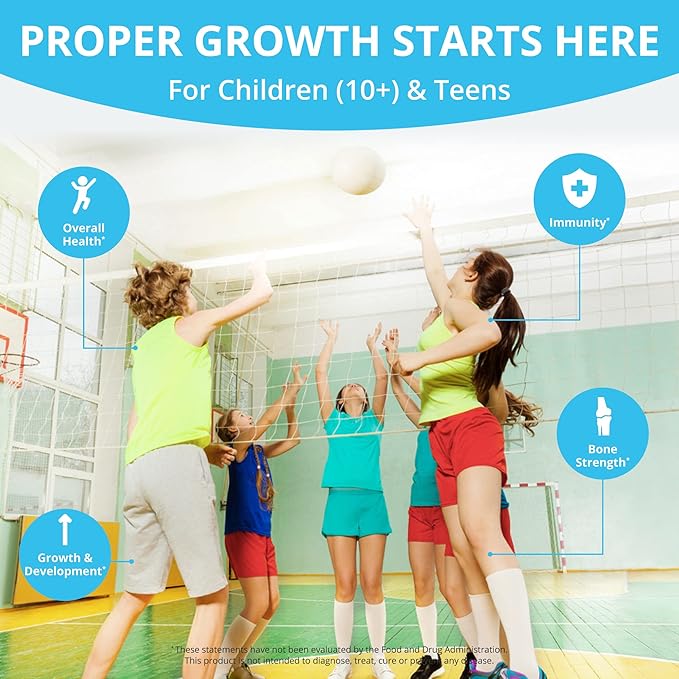 NuBest Doctor Plus - Bone Health Formula - Supports Bone Strength, Overall Growth Pills with Calcium, Vitamins D3, Vitamin K2 (MK7) - Immunity and Overall Health for Children (10+) and Teens - 6 Pack