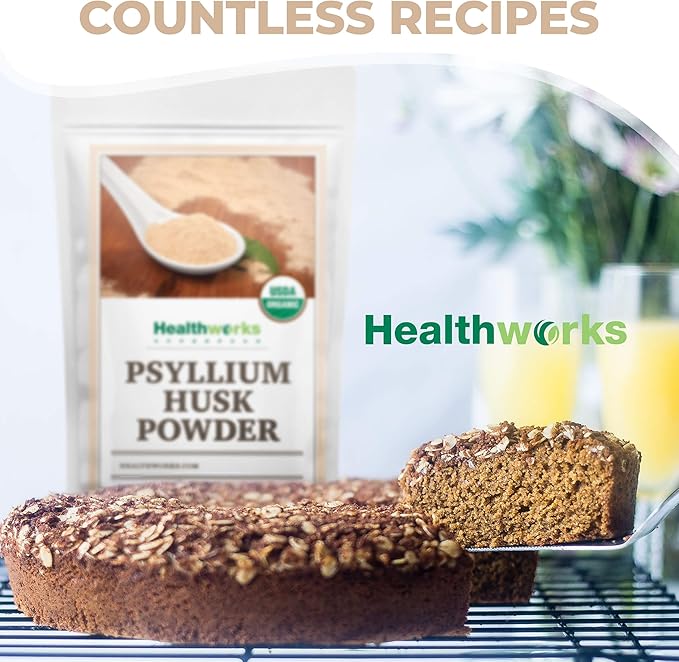 Healthworks Psyllium Husk Powder Organic - 32 Oz / 2 Lbs - Raw - Certified Organic - Finely Ground Powder from India - Keto, Vegan & Non-GMO - Fiber Support
