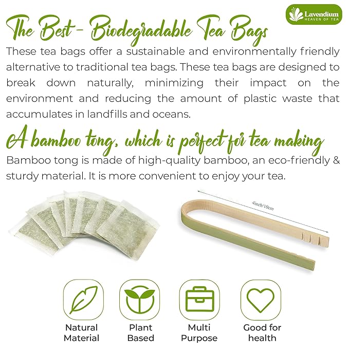 Lavendium, Premium 200 Tea Bags Bitter Melon Fruit Herbal Tea, 100% Natural and Pure, Hand-made, Made With Natural Materials-Corn Fiber Tea Bag, Sugar Free. Caffeine Free. Gluten Free. Vegan
