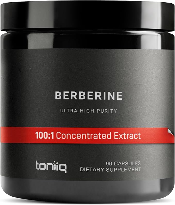 Toniiq Ultra High Strength Berberine HCl 500mg from The Himalayas - Berberine Supplement - 97% Tested Purity Extract - Wild Harvested - Concentrated Berberine 500mg Supplements -90 Veggie Capsules