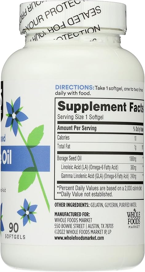 365 by Whole Foods Market, Borage Oil, 90 Count