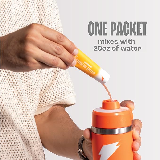 Gatorade Hydration Booster Electrolyte Drink Mix Powder Packets, Strawberry Watermelon, Advanced Electrolyte Blend, No Added Colors, No Artificial Sweeteners, Essential Vitamins A, C, B3, B5, B6, Makes 20 Fl Oz (6 Pack)