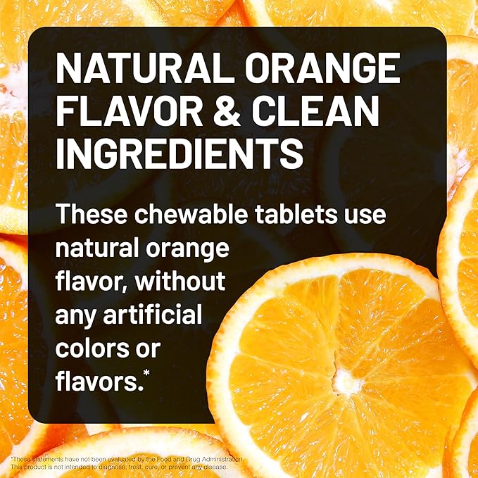 NatureWise Extra Strength Vitamin C Chewable 1000mg for Adults - Natural Orange Flavor - Immune System & Antioxidant Support - Non-GMO, Vegan & Sugar Free - 90 Chewable Tablets[45-Day Supply]