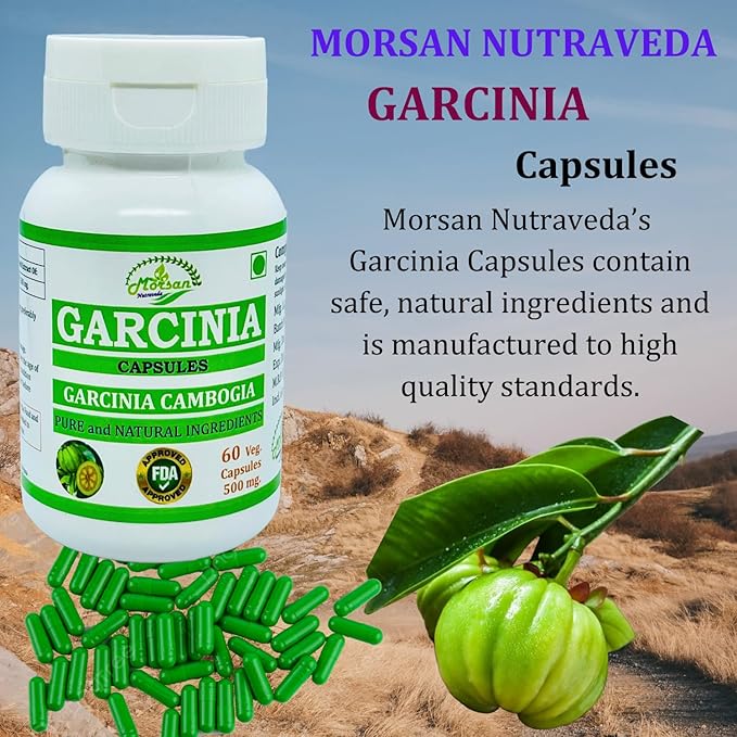 Natural and Pure Herbal Garcinia CAMBOGIA (Garcinia) Extract Capsules | Highest Potency, 100% Herbal Product | Pack of 60 X 500 mg. Veg. Capsules (Pack of 1 Jar)