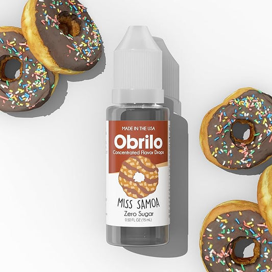 Obrilo Miss Samoa Flavor Extract - Propylene Glycol (PG) Based - Water Soluble - Concentrated Food Flavoring for Baking, Candies, Desserts, Smoothies, Coffee & Tea - 15 mL/0.5 fl oz Dropper