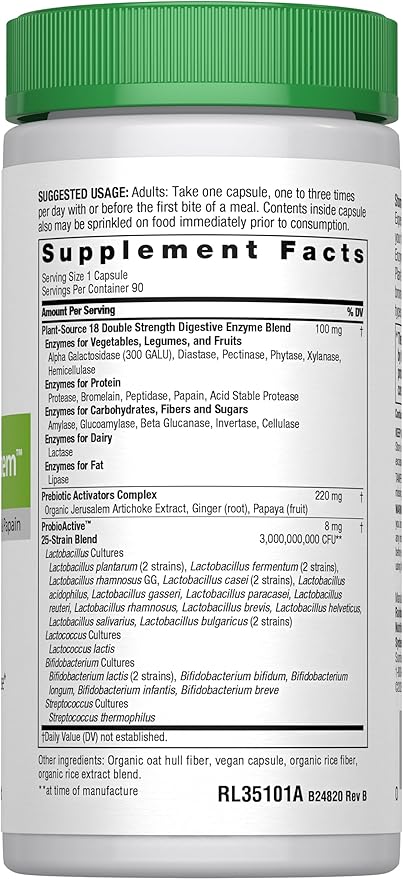Rainbow Light Advanced Enzyme System Capsules, 90 Count