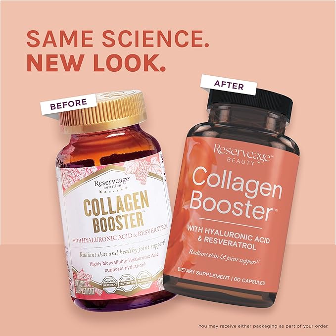 Reserveage Ultra Collagen Booster & Keratin Hair Booster - Features Dermaval, Biotin & Resveratrol - Support Hair & Skin - 60 Ultra Collagen Capsules, 60 Keratin Capsules
