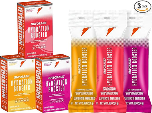 Gatorade Hydration Booster - All 3 Flavors (Strawberry Watermelon, Tropical Mango, Citrus Berry)