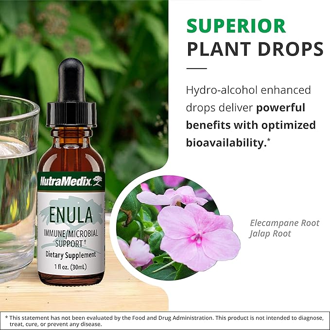 NutraMedix Enula Liquid Drops for Antioxidant & Immune Support - Elecampane Root & Jalap Root Extract to Promote Healthy Immune Defense - Bioavailable Herbal Supplement (1oz / 30ml)