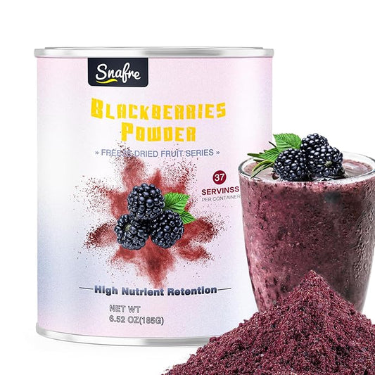 Blackberry Powder Black Raspberry Powder, Frozen Blackberries Powde-r, Blackberry Powde-r, 6.52OZ/185G No Sugar or Added, For Baking, Dressing, Smoothies, Beverages, Cereals, Yogurt