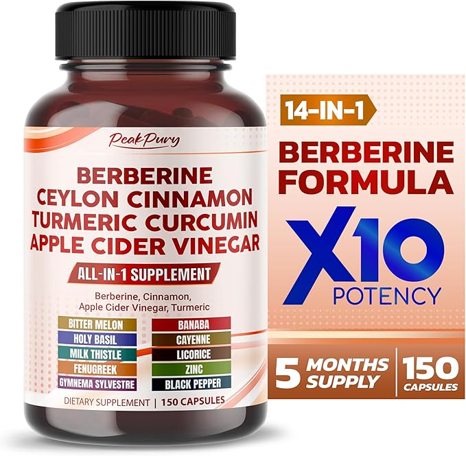 Berberine Cinnamon Apple Cider Vinegar Turmeric - Overall Wellness Support- Made in USA