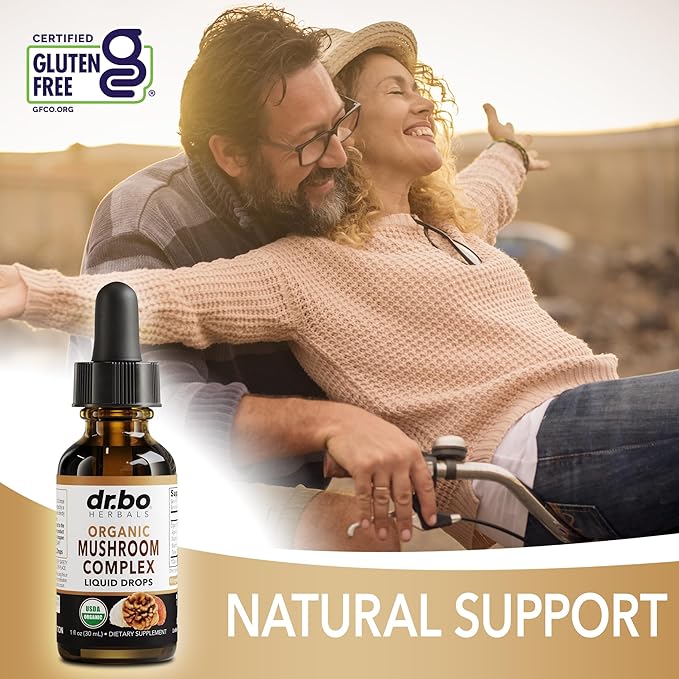 Organic Lions Mane Mushroom Complex - Mushroom Supplement Liquid Drops Tincture for Focus, Fog, Brain Health Supplements - Vegan, Herbal Organic Lion's Mane Mushrooms, Reishi, Turkey Tail Extract 1oz