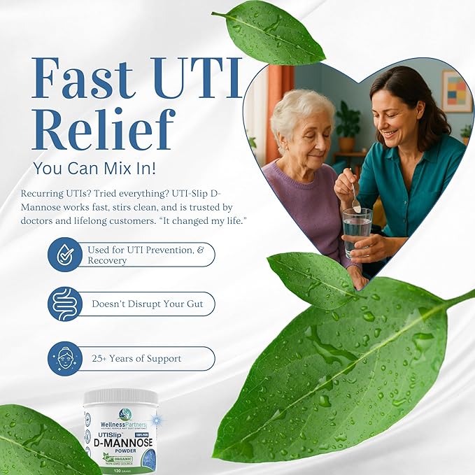 Now New UTI-Slip D Mannose Non GMO Organic Source Powder 130g jar.