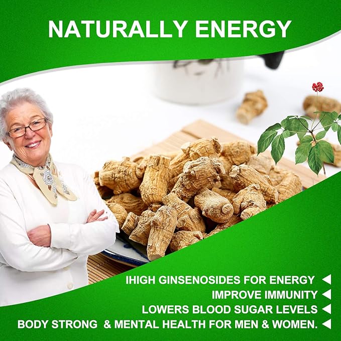 2 Boxes of American Ginseng Slices from Wisconsin,American Wisconsin Ginseng Slices Root for Tea, Energy for Men Women Mental Health Boosts Immunity, Gluten Free, Long Strip 2Boxes of 4oz, 8oz