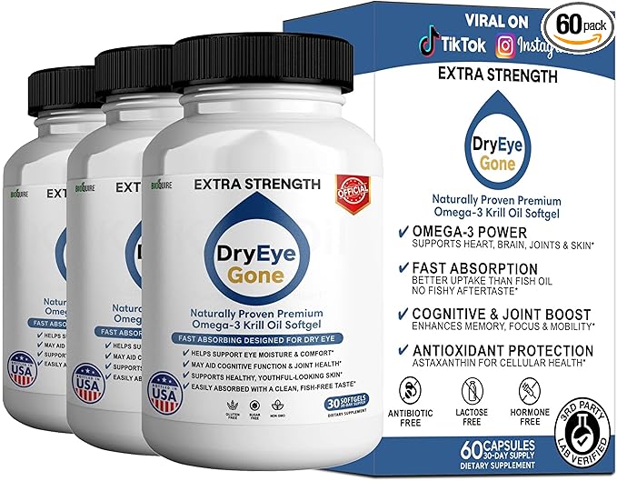 Dry Eye Gone Omega-3 Krill Oil, 500mg, 30 Softgels, Fast Absorbing with EPA & DHA (3)