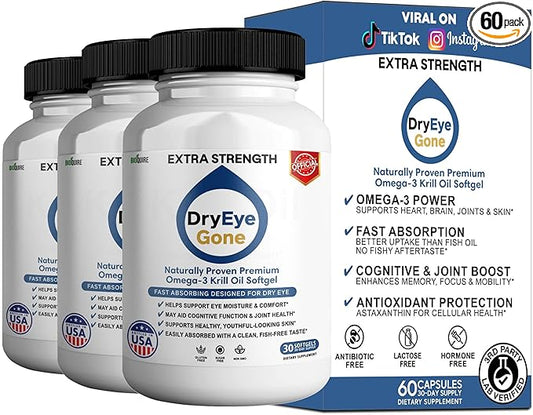 Dry Eye Gone Omega-3 Krill Oil, 500mg, 30 Softgels, Fast Absorbing with EPA & DHA (3)