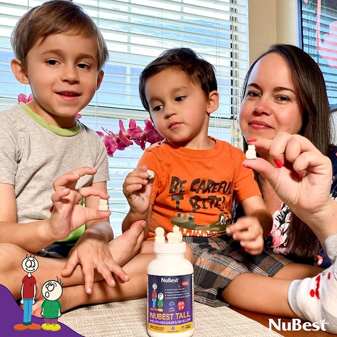NuBest Tall Kids - Toddlers Vitamins and Kids Vitamins for Age 2 to 9 - Support Bone Strength, Overall Health and Immunity - Animal Shapes - 90 Chewable Berry Tablets | 6 Weeks Supply