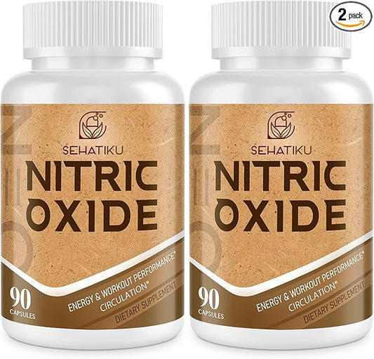 Nitric Oxide Supplement, Nitric Oxide Booster & 6-in-1 Phytonutrient Blend for Heart, Flow, Immune - 90 Capsules (2 Bottle)