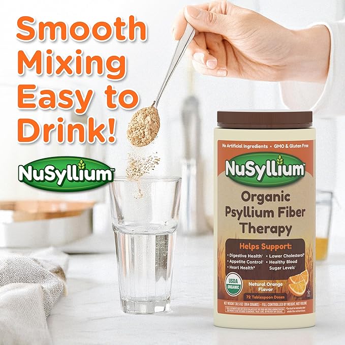 NuSyllium Psyllium Husk Capsules, Organic, USDA Sugar Free, Vegan, 175 Count, Keto-Friendly Dietary Fiber Supplement, Helps Promote Digestive Health*