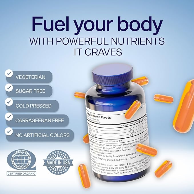 Plant Based Fish Oil Alternative YES Omega 3 & 6 Fatty Acid - Burpless - DHA, EPA, SDA - Cholesterol, Heart, Skin, Energy, Eyes, Immunity Support by YES (120 Gel caps)