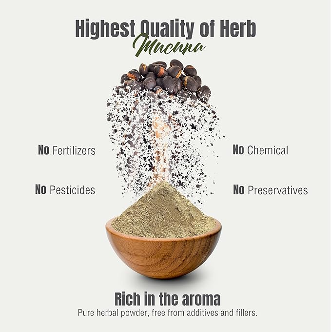 Mucuna Pruriens Seed Powder 2X Potency Extract (2:1) | Purple & Yellow Seeds Blend, Velvet Bean, Non-GMO, Vegan, 230g | Supports Energy, Vitality, and Overall Wellness