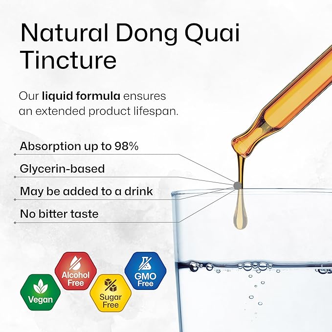 BIO KRAUTER Dong Quai Tincture - Angelica Root Liquid Extract - Women’s Health Support - Alcohol and Sugar Free Angelica Tincture - Vegan Dong Quai Drops 2 Fl.Oz.
