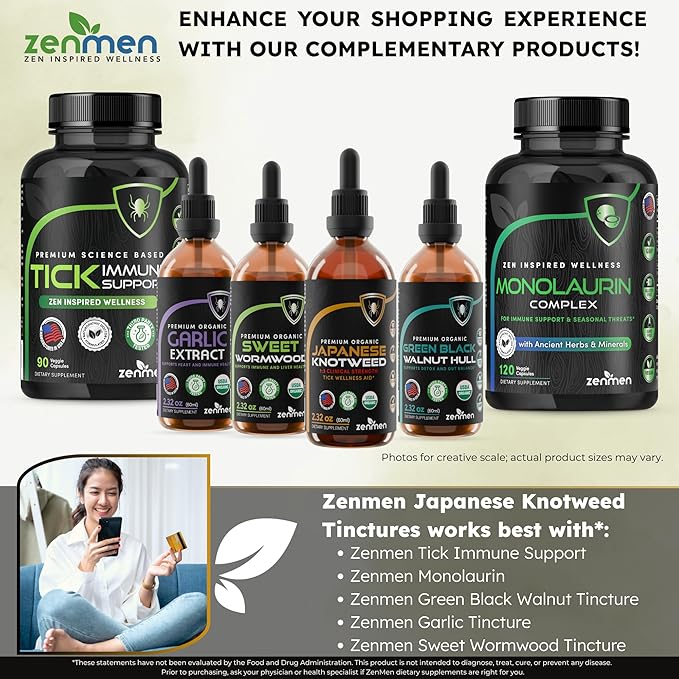Japanese Knotweed Premium Resveratrol USDA 3rd Party Tested Tincture 60ml/2.32 Oz - 1:3 Clinical Strength Ratio - Tick Wellness Aid and Immune Support Supplement - Made in The USA