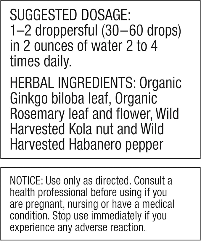 Dr. Schulze's Brain Formula 2 oz. - Vegan and Wild-Harvested | Stimulates Circulation and and Improved Mental Focus