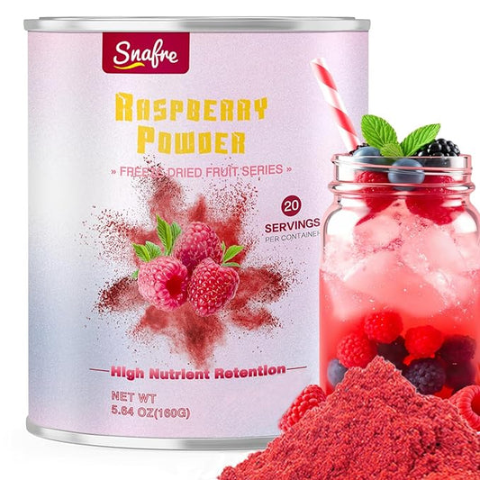 Raspberry Powder, Freeze Dried Raspberry Powder, Natural, No Sugar & Additives, 160G/5.64OZ, Freeze Dried Fruit Powde-r for Baking, Beverages, Smoothies, Yogurt