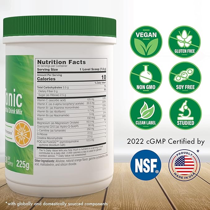 Health Thru Nutrition Mito-Tonic Advanced Mitochondrial Drink Mix | CoQ-10, PQQ, D-Ribose, L-Carnitine & More | Cellular Energy & Cardiac Function Support | Keto Friendly | Non-GMO (30 Servings)