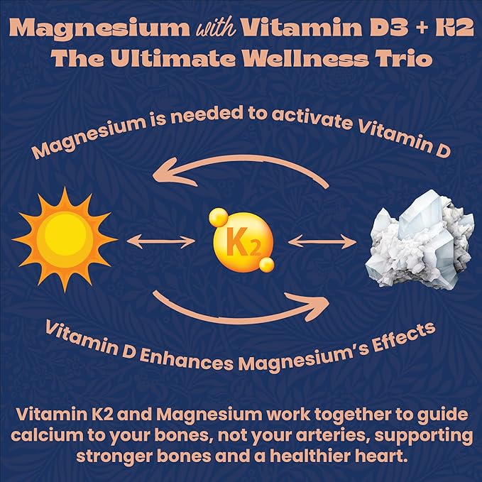 4-in-1 Magnesium Complex 420mg with Vitamin D3 K2 - Premium Magnesium Supplement with Magnesium Malate, Bisglycinate (Glycinate), Taurate, and Chloride - 90 Capsules Made in The USA
