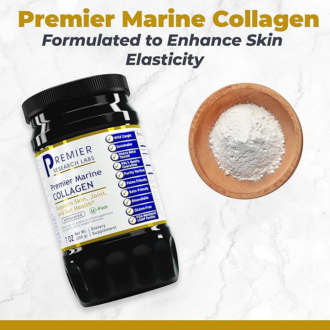 Premier Research Labs Marine Collagen - Marine Collagen Peptides, Hydrolyzed Marine Collagen Powder, Fish Collagen for Women and Men, 5g Collagen Per Serving for Skin, Joint, and Gut Health - 7 Oz